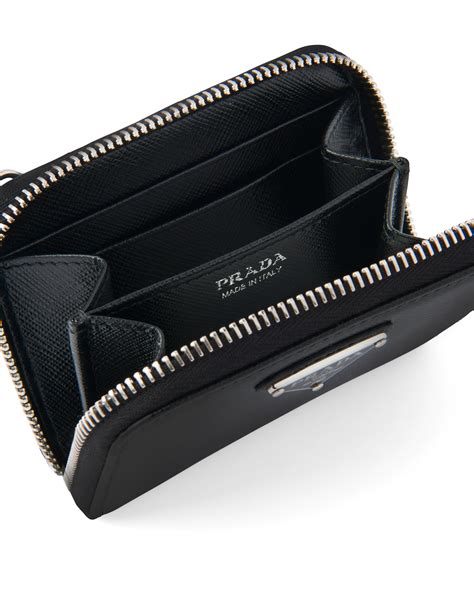 prada saffiano card case black|saffiano leather card holder prada.